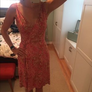 DVF pink/brown snake print wrap dress, silk, 2